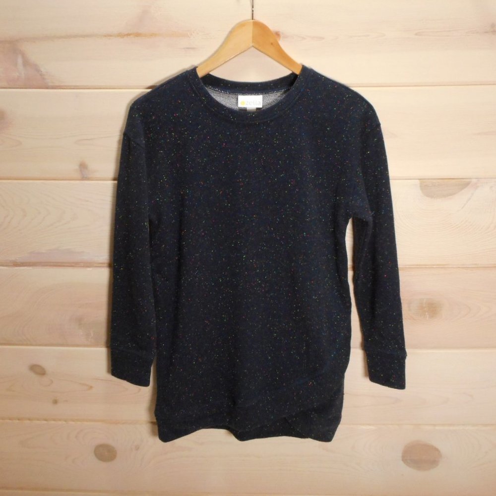 Zella Women's Uplift Pullover Sweatshirt Bust 36" Crew Neck Speckled